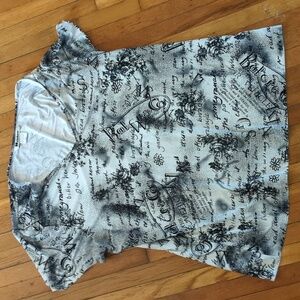 Nygard Collection Black and White Short Sleeve Top Size l 14-16